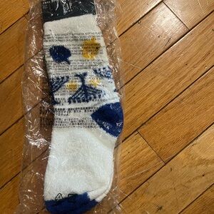 Gap Kids Hanukkah Socks marled cozy white blue yellow menorah dreidel L/XL